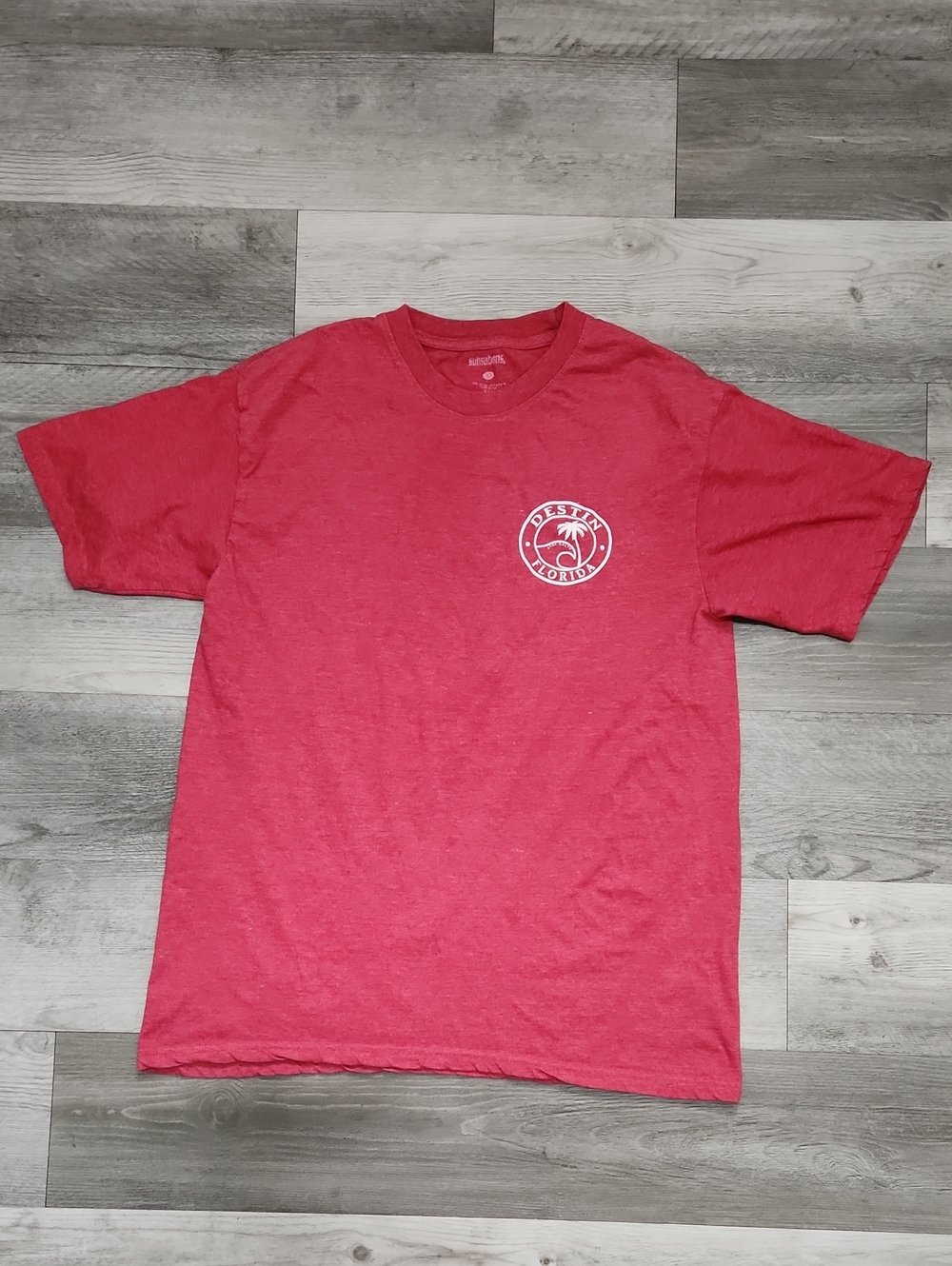 Destin Florida Stay Salty Logo T‑Shirt - Red Heather White Graphics Unisex Large